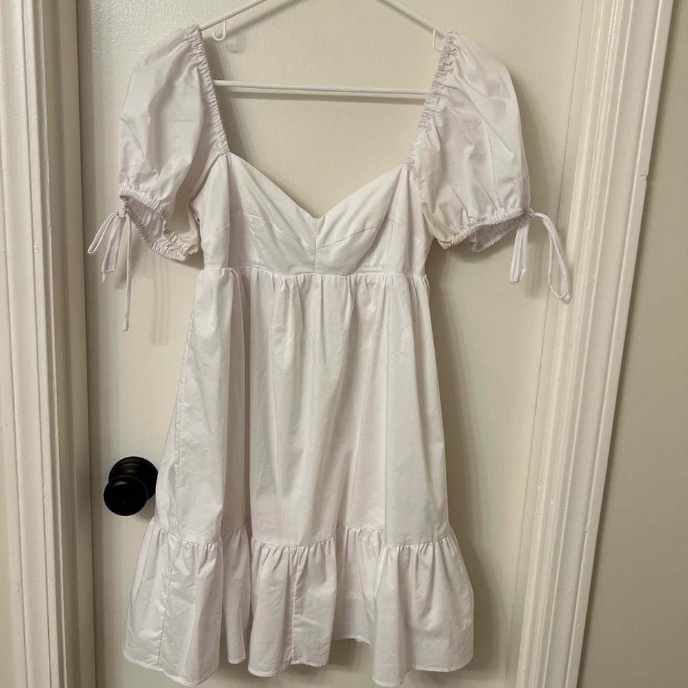 White Puff Sleeve Sundress